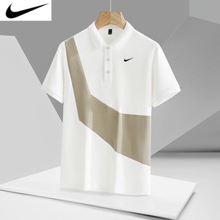 Nike เสื้อโปโล แขนสั้น ของแท้ 100% สีพื้น สไตล์คลาสสิก แฟชั่นสําหรับผู้ชาย