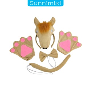 [Sunnimix1] ที่คาดศีรษะ รูปหูม้า ประดับโบว์ สําหรับสวมหน้ากาก