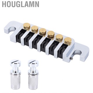 Houglamn Guitar Tune Saddle Bridge Tailpiece  Roller 2 Studs Stationary Motion Electric for DIY