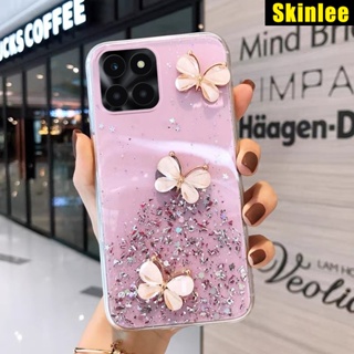 เคสโทรศัพท์มือถือใส แบบนิ่ม ลายผีเสื้อ มีแหวนคล้อง สําหรับ Honor X6A X6 A6S X8 X8A X8A X8 X6 X6A X6S