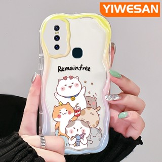 เคสโทรศัพท์มือถือแบบนิ่ม ใส กันกระแทก ลายการ์ตูนแมว สําหรับ VIVO S7 V20 Pro V15 Pro