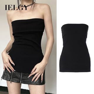 IELGY สไตล์ยุโรปและอเมริกาเซ็กซี่สีดํา หนึ่ง-เส้น ปกหลอดด้าน…