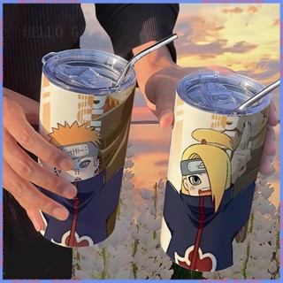 [สินค้าอะนิเมะ Limited Cartoon Cup] กระติกน้ําร้อนสเตนเลส ลายการ์ตูนนารูโตะ พร้อมหลอดดูด แบบพกพา คุณภาพสูง