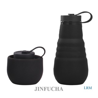 Jinfucha ขวดน้ําซิลิโคน พับได้ ทนอุณหภูมิสูง แบบพกพา 500 มล.