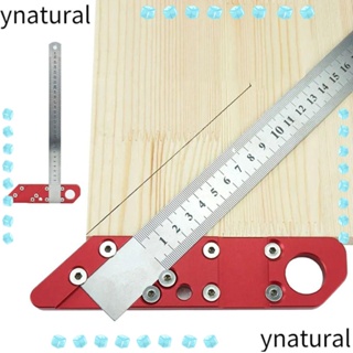 Ynatural ไม้บรรทัดสเตนเลส วัดมุม 45 องศา ความแม่นยําสูง สําหรับงานไม้