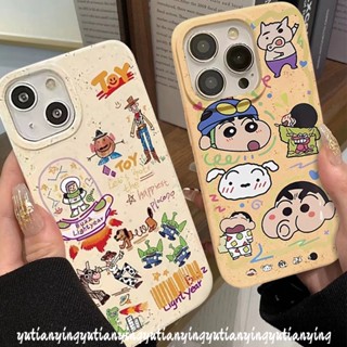 เคสโทรศัพท์มือถือ แบบนิ่ม ลายการ์ตูนชินจัง ย่อยสลายได้ เป็นมิตรกับสิ่งแวดล้อม สําหรับ IPhone XR XS X Max 11 12 13 15 14 Pro Max 7Plus 7 15 6 8 6S Plus SE 2020