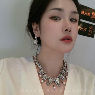 0914YWSJ Ancient Style Vintag Heavy Industry Tulip Flower Necklace High Profile Retro Jin Chain Set High Quality Ear Rings CNEZ