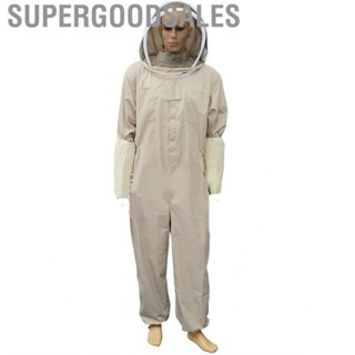 Supergoodsales Beekeeping Suit Breathable Soft Comfortable One Piece Skin Friendly Clothing with Detachable Hood