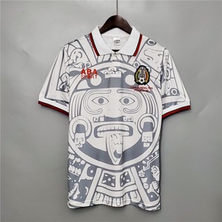 เสื้อกีฬาแขนสั้น ลายทีมชาติฟุตบอล Mexico Visista 1998 ชุดเยือน สไตล์เรโทร ไซซ์ S - 4XL