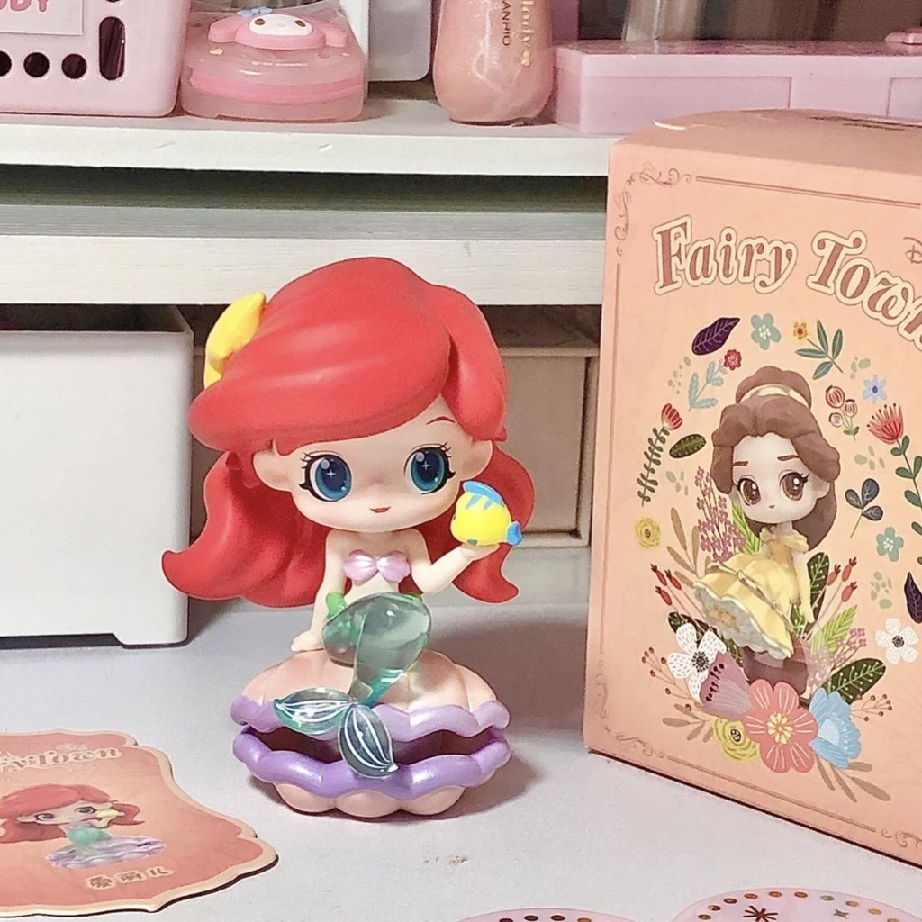 กล่องสุ่ม Disney Princess Fairy Tale Town Snow White Le Pei แฮนด์เมด ของขวัญวันเกิด สําหรับตกแต่ง