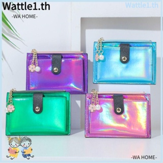 Wttle กระเป๋าใส่บัตรเครดิต เลเซอร์ สีสันสดใส สําหรับผู้หญิง