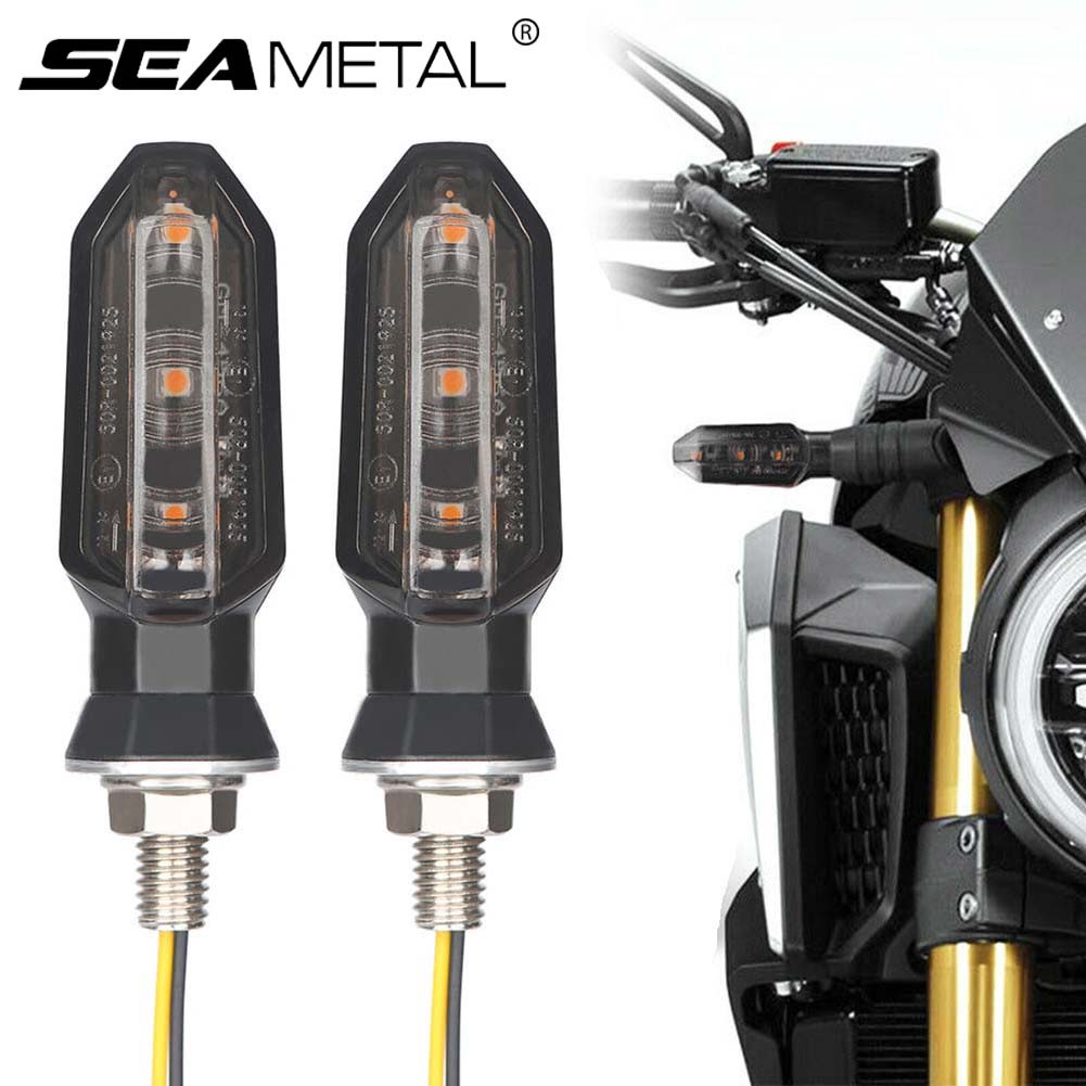 Seametal ไฟเลี้ยว Led 12V 8 มม. อุปกรณ์เสริม สําหรับรถจักรยานยนต์ 2 ชิ้น ต่อชุด ไฟเลี้ยว LED มอเตอร์ไซค์