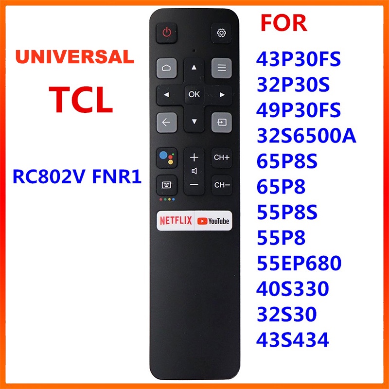 ใหม่ Original RC802V FNR1/RC802V FUR6 สําหรับ TCL Android สมาร์ททีวีรีโมทคอนโทรล 49P30FS 65P8S 55C71