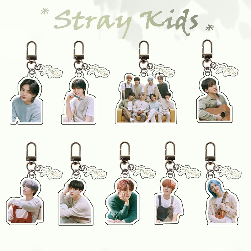 พวงกุญแจ จี้อะคริลิค รูป Kpop Stray Kids แบบพลิกกลับได้ สําหรับห้อยกระเป๋า
