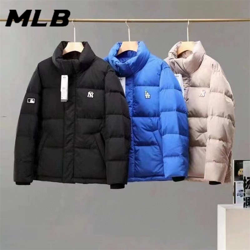 เสื้อแจ็กเก็ตกันหนาว มีฮู้ด ผ้าฝ้าย 100% ปักลายโลโก้ MLB NY แฟชั่นฤดูหนาว สําหรับผู้ชาย และผู้หญิง