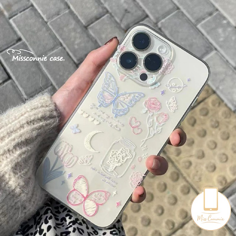 เคสโทรศัพท์มือถือ แบบใส ลายผีเสื้อ ดอกไม้ พร้อมขาตั้ง สําหรับ Vivo Y27 Y36 Y11 Y35 Y16 Y15A Y30 Y17 Y20 V27 Y15 Y21 V29E V29 Y12i Y75 Y33s Y22 Y15s Y02s V25 Y31 Y95 Y51 Y21s Y12 Y50 Y02 Y91C Y12S Y20i