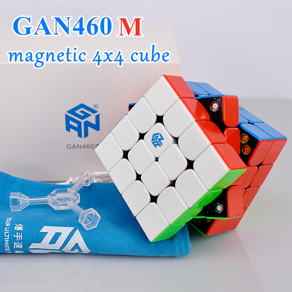 GAN 460 M 4x4 รูบิค แม่เหล็ก Gan460M สติกเกอร์ปริศนา cubo magico ของเล่นเด็ก สําหรับ Speedcube (ไม่มีสติกเกอร์)