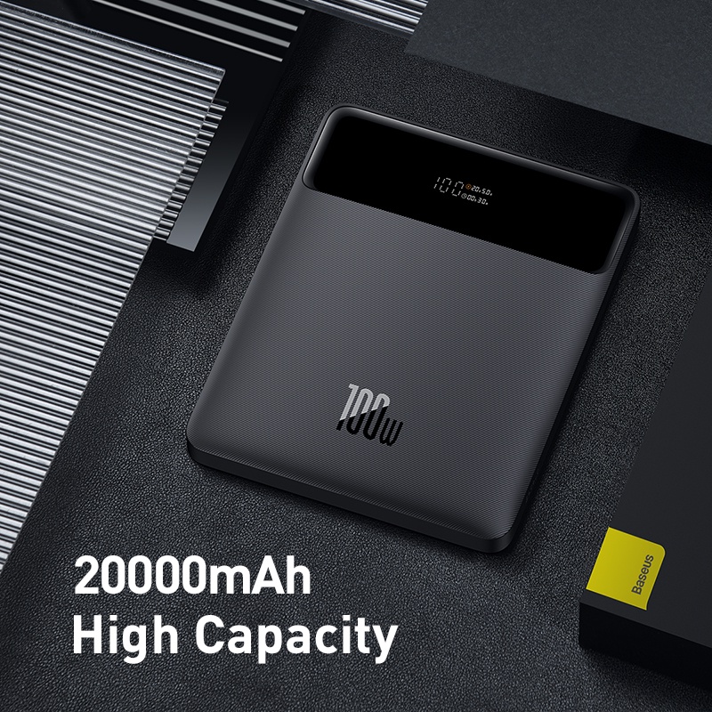 Baseus 100W type-C ชุดพลังงานแบตเตอรี่ภายนอก 20000mAh PD ชาร์จเร็วเครื่องชาร์จแล็ปท็อปแบบพกพา ราคา ถูกที่สุด ดีลบีเคเค แกลเลอรีภาพที่ 2