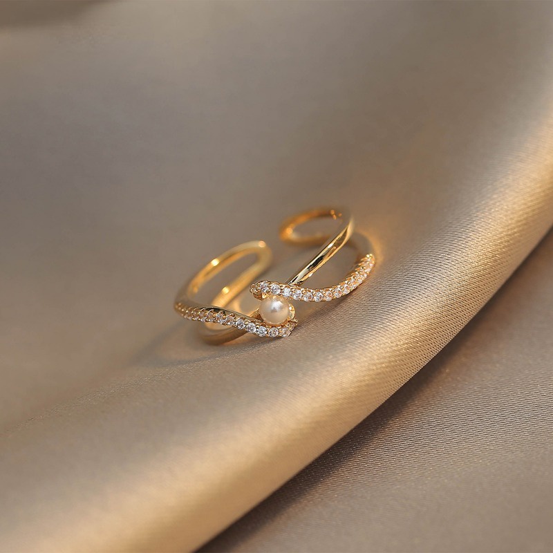 แหวนมุก เรียบง่าย ของขวัญแฟชั่น แนวเรโทร สําหรับผู้หญิง