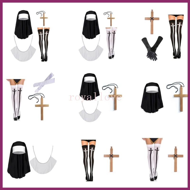 Royal The Nun ชุดเครื่องแต่งกายคอสเพลย์ฮาโลวีน 2 3 4 ชิ้น
