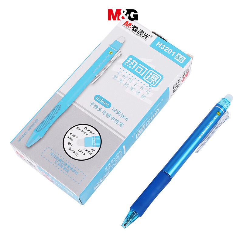M&G เครื่องเขียน ปากกาเจลคริสตัล 0.5 ลบได้ สีฟ้า สําหรับนักเรียน 1 ชิ้น