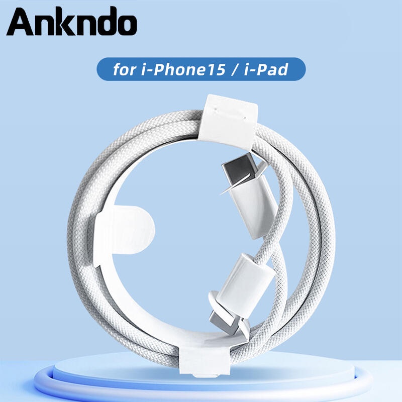 Ankndo สายชาร์จเร็ว USB-C อุปกรณ์เสริม สําหรับ i-Phone 15 Pro Max 15 Pro 15 Puls i(Pad PD 60W USB-C