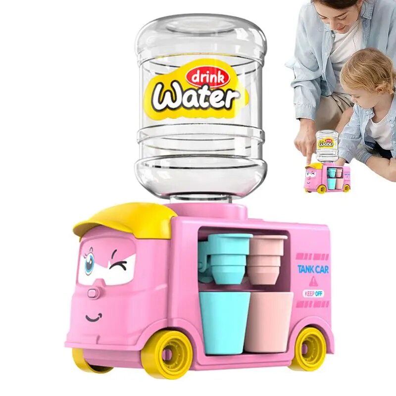 Mini Car Water Dispenser Toys Kids Drinking Water Fountains Home Appliances Kitchen Toys Children Pretend Play House Toy