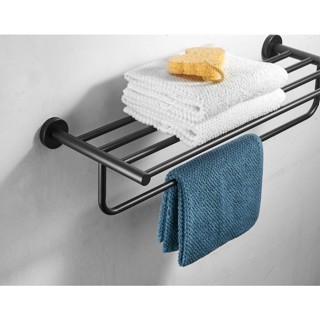 GlobalHouse Verno ราวพาดผ้า พร้อมชั้นวางผ้าสแตนเลส 304 รุ่น …