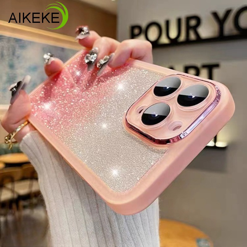 เคสโทรศัพท์มือถือ TPU นิ่ม ไล่โทนสี แต่งกลิตเตอร์ พร้อมแผ่นกลิตเตอร์ ป้องกันเลนส์กล้อง สําหรับ Xiaomi 13 13T 12 12S Pro Xiaomi 13 12 Lite 12X Mi 11T 11 Pro Mi 11 Lite