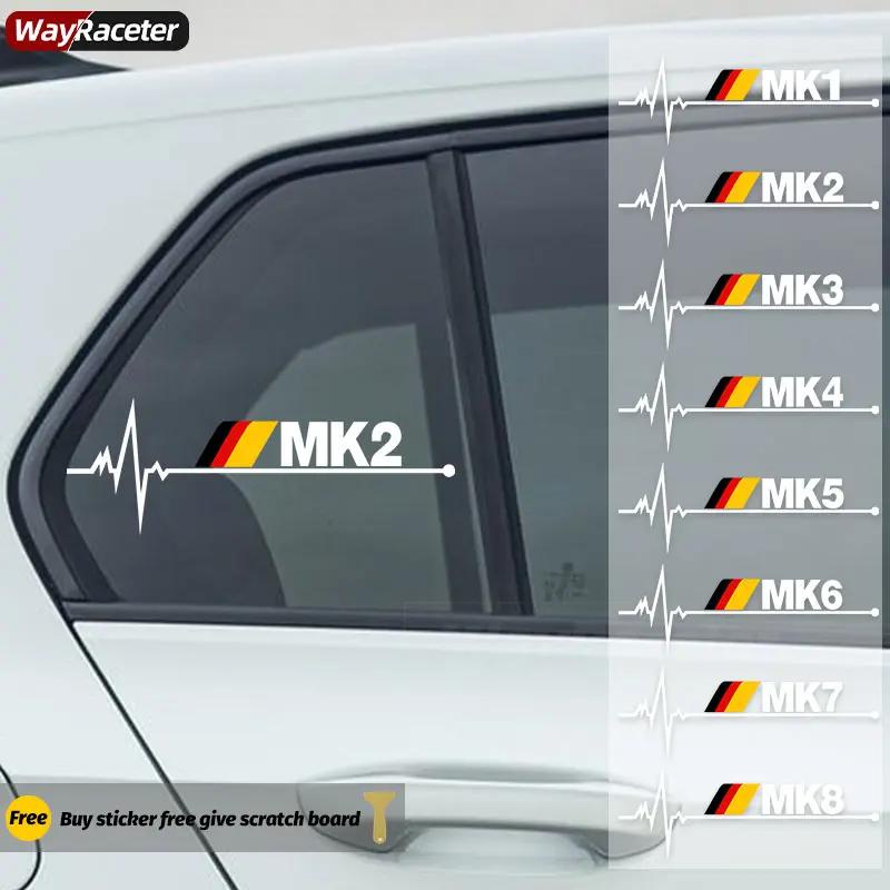สติกเกอร์ไวนิล ลายธงเยอรมัน สะท้อนแสง สําหรับติดตกแต่งหน้าต่างรถยนต์ Volkswagen VW Golf MK1 MK2 MK3 