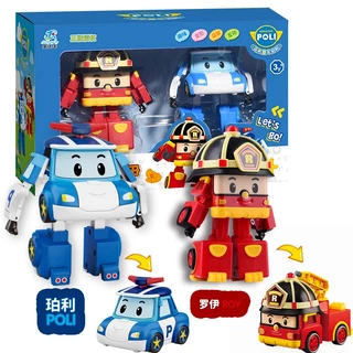 Robocar Poli Transformation ของเล่นรถตํารวจ Transformation หุ่นยนต์ Roy รถดับเพลิง Amba รถพยาบาล POLI ทีมกู้ภัยของเล่นเด็กของขวัญ