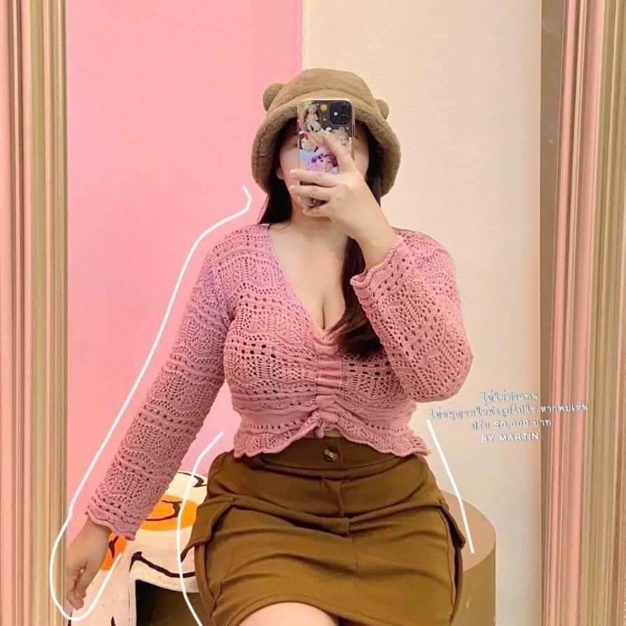 เสื้อโคเชถักรูดหน้า อก36-60