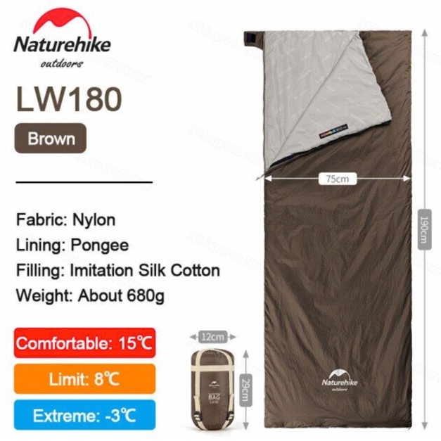 Naturehike Sleeping bag ถุงนอนตั้งแค้มป์ ถุงนอน แบบพกพา ถุงนอนปิกนิก