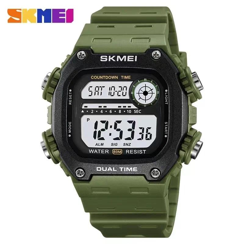 Skmei 2126 นาฬิกาข้อมือสปอร์ตแฟชั่น กันน้ํา มีไฟแบ็คไลท์ นับถอยหลัง 5 บาร์ สําหรับผู้ชาย