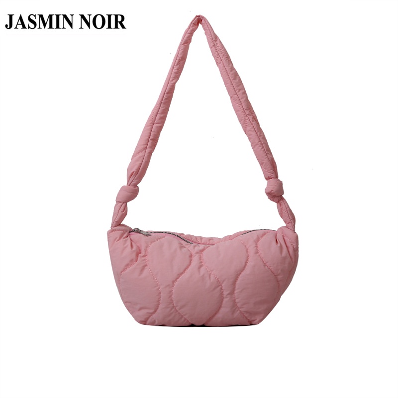 Jasmin NOIR Oxford Pleated Puffy Women 's Shoulder Bag Casual Crossbody Bag Padding Cloud