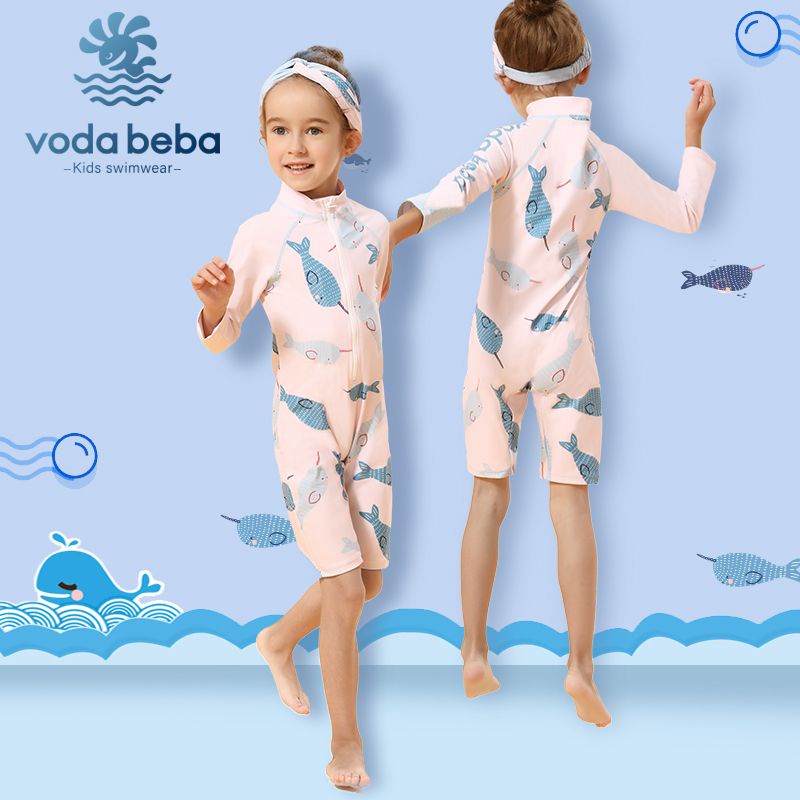 VODA BEBA مايوه بنات قطعة واحدة بأكمام طويلة (1-12 سنة) — صورة 3