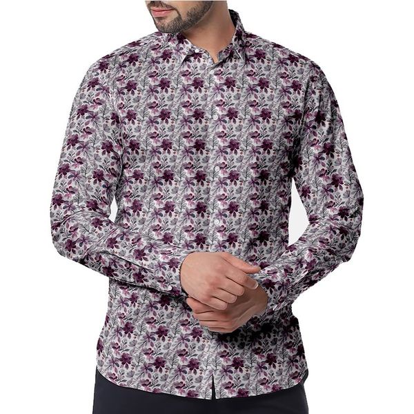 Shirt Snowberry's floral digital prints! The 100% cotton No.  PRT2024 เสื้อเชิ้ตสั่งตัด