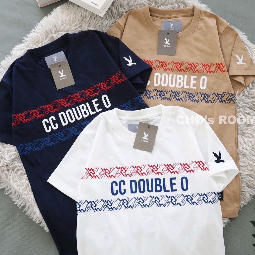 เสื้อยืดงานปัก&งานป้าย CC DOUBLE O ผ้าคอตตอน ทรงตรงใส่ได้ทั้งชาย/หญิง{(SMLXL) No.85}