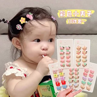 กิ๊บปักผมเด็ก กิ๊บติดผม ขนาดเล็ก สีสันสดใส แฟชั่นฤดูร้อน สําหรับเด็กผู้หญิง จํานวน 10 ชิ้น
