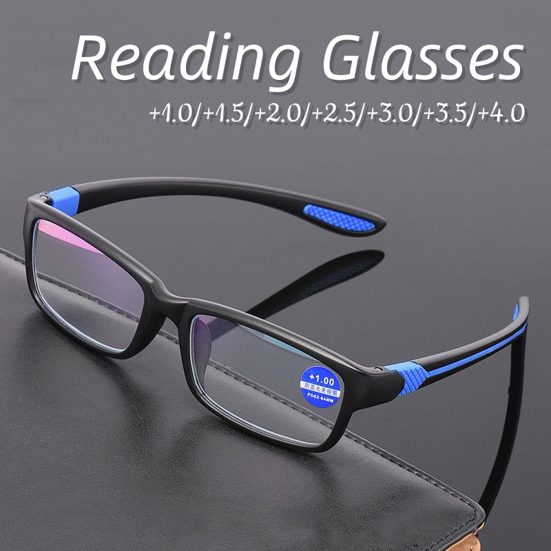 แว่นตาอ่านหนังสือ TR90 ป้องกันแสงสีฟ้า สองสี สําหรับผู้ชาย