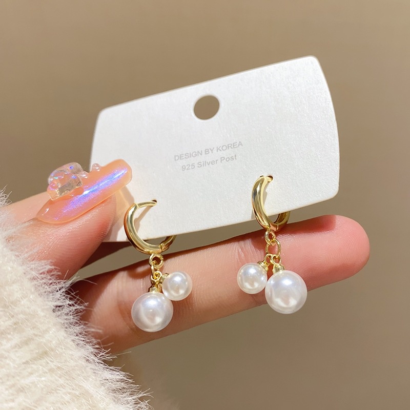 ใหม่ ต่างหูเพชร รูปตัวอักษร สวยหรู สไตล์เกาหลี - รูปที่ 4