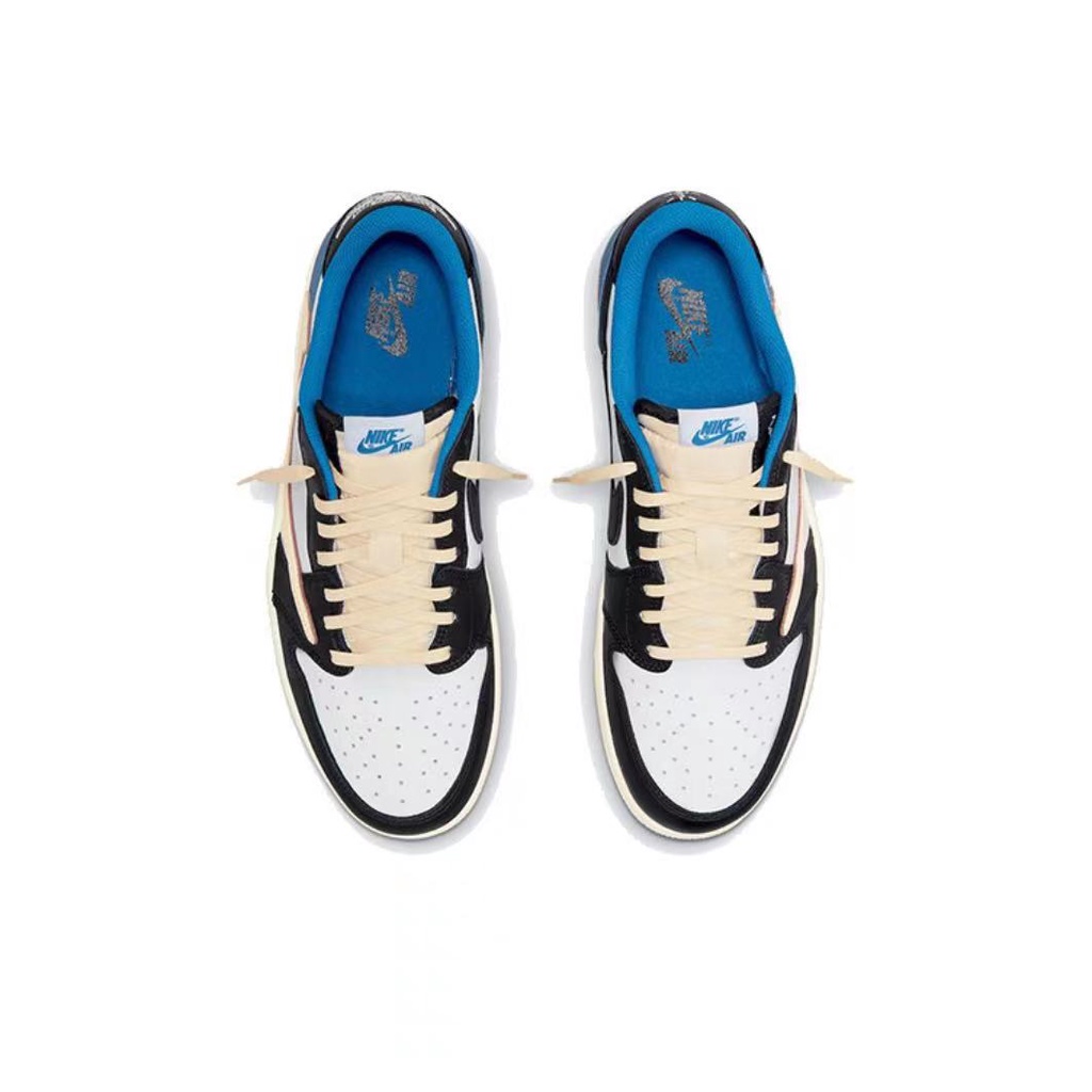 แท้💯% Nike Air Jordan 1 Low Fragment x Travis Scott WHITE BLUE BLACK DM7866-140