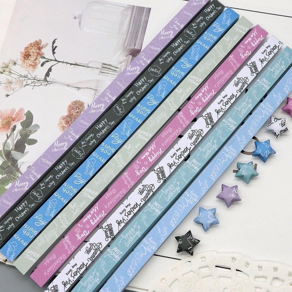 SPORE 540 แผ่น Star Paper Strip, การ์ตูนที่มีสีสัน Star Origami กระดาษ, น่ารักด้านเดียว Best Wishes Art Craft พับ Star ตกแต่งบ้าน ราคา ถูกที่สุด ดีลบีเคเค แกลเลอรีภาพที่ 6