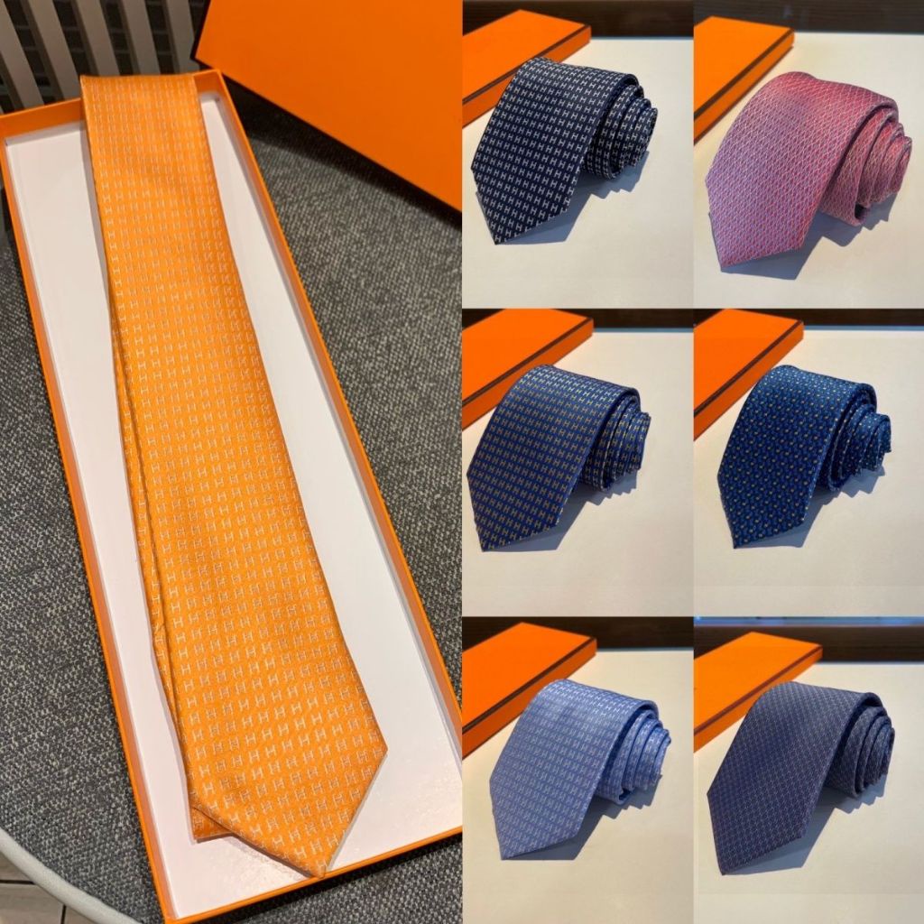 ผู้ชาย Herm* Silk Tie Star Same Style Jacquard Business Gift Box