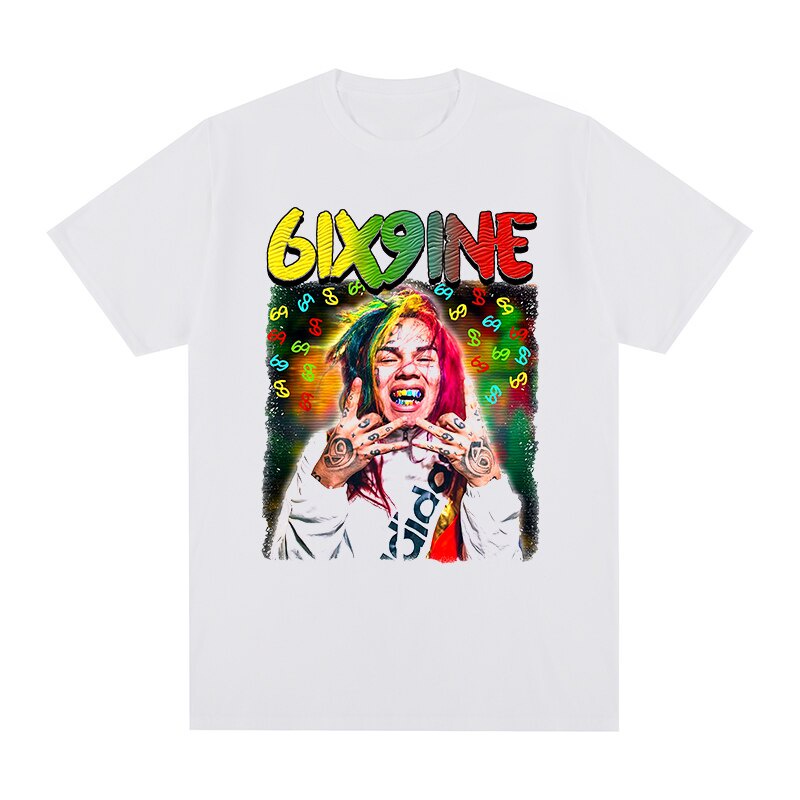 แฟชั่น เสื้อยืดผู้ชาย 6ix9ine Tekashi69 เสื้อยืดวินเทจ ฮิปฮอป แร็ปเปอร์ 69 คาโตเอน แมนเนน นิวเว เสื้