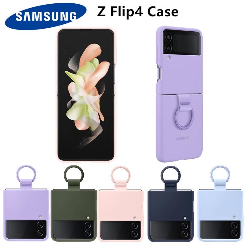 Original Samsung Z Flip4 5G ซิลิโคนแหวนสําหรับ Samsung Galaxy Z Flip 4 ฝาครอบโทรศัพท์เคสใส, EF-PF721