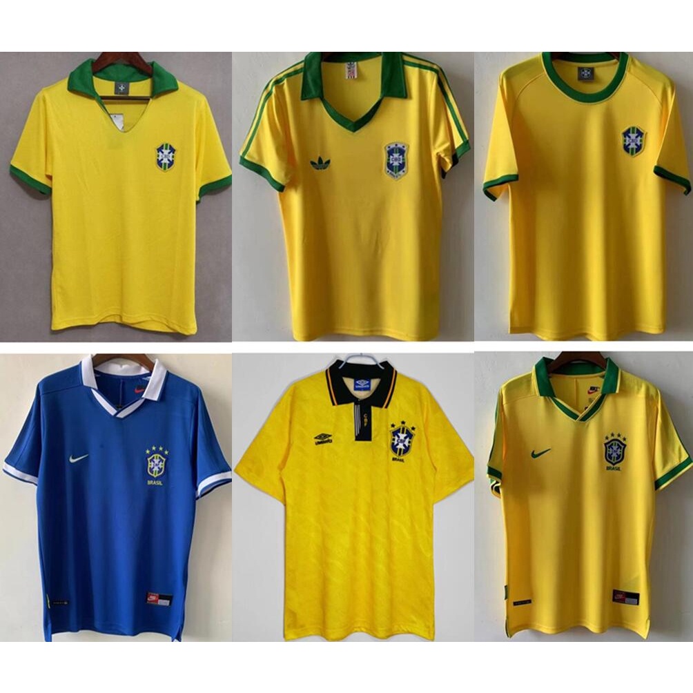 1970 Brasil Home Retro Soccer jersey ฟุตบอล 1957 เสื้อฟุตบอลบราซิล