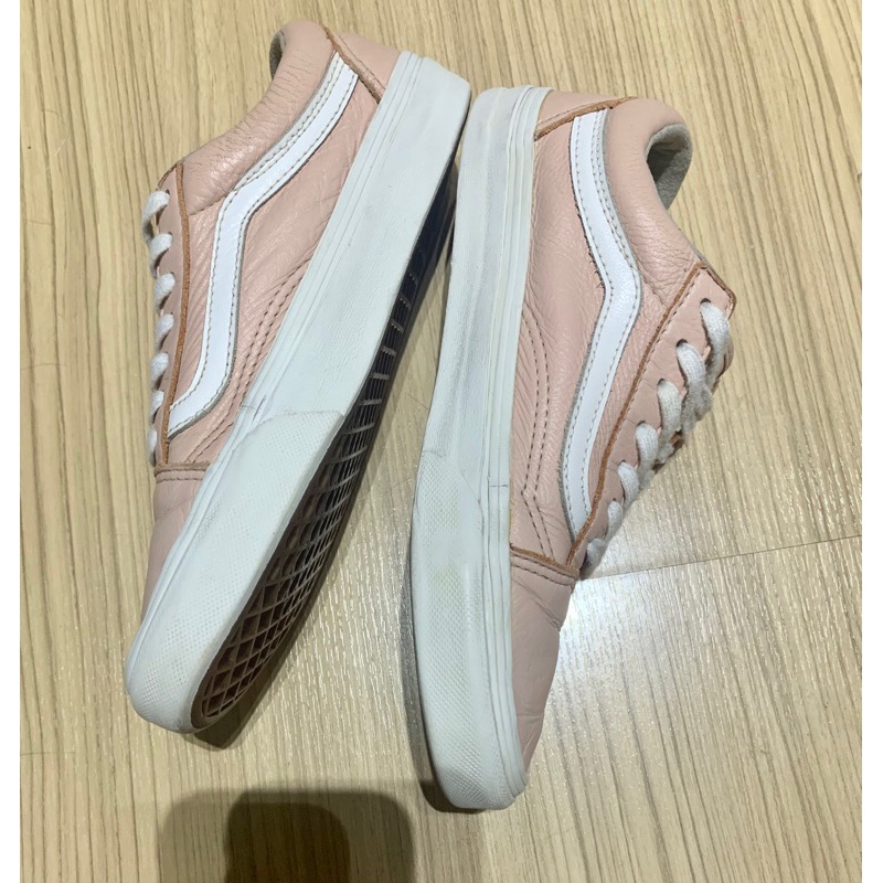 Vans Old Skool Oxford leather หนังแท้สีชมพู English Rose  Vans แท้ มือสอง แฟชั่น