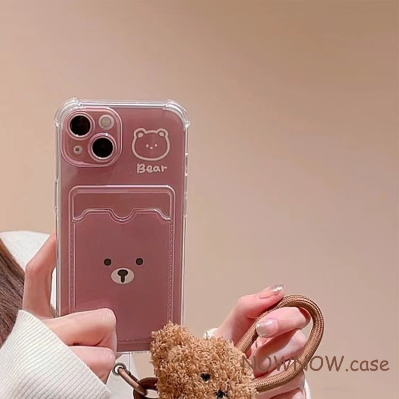 เคสโทรศัพท์มือถือ แบบนิ่ม ลายการ์ตูนหมี สําหรับ iPhone 15 14 13 12 11 Pro MAX X XR XS MAX 7 8 Plus