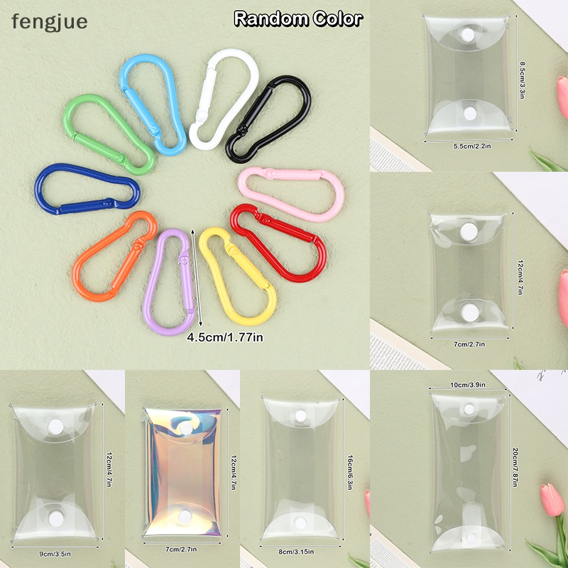 Fengjue กระเป๋าใส่เหรียญ พวงกุญแจ แบบใส ทรงสี่เหลี่ยม ลายตุ๊กตาอนิเมะ ขนาดเล็ก TH